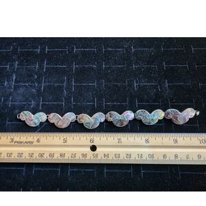 Vintage Sterling Silver/Mother Of Pearl Abalone Bracelet Marked Mexico